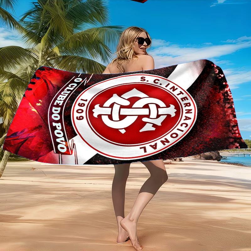Inter Club Emblem Printed Microfiber Beach Towel, Soft And Absorbent, Quick-Dry, Ideal for Summer Travel, Beach Essential, Swimming Pool
