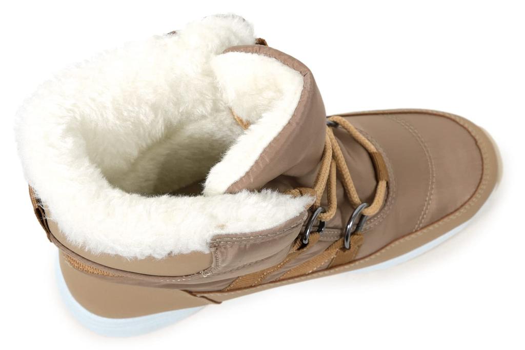 moz U Mocha Boa Boots with Inner Down Cold and Size M Women's Boa, Sneakers, Water-Repellent, Weather, Non-Slip Soles,