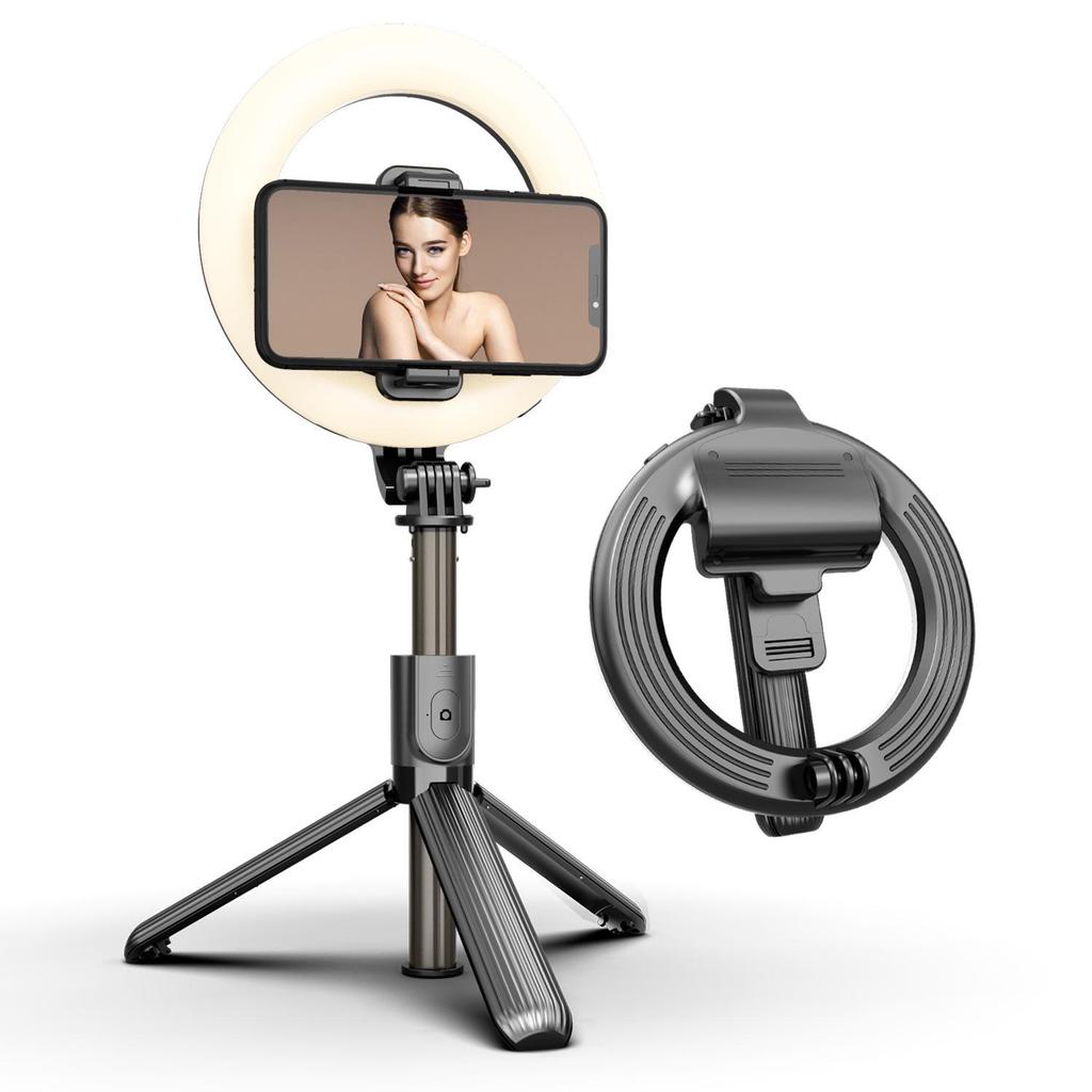 Bluetooth Selfie Stick with LED Ring Light & Tripod for Mobile Phone Live Streaming