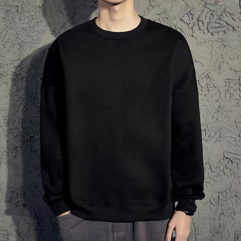 

Men s Heavyweight Cotton Long-Sleeve Hoodie - Loose Fit, Plus Size, Japanese Style, Round Neck for Spring/Autumn XL