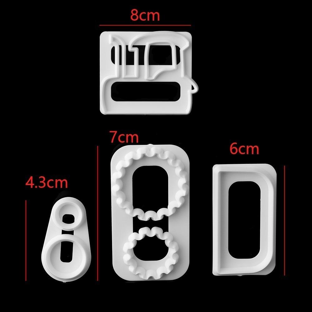 Nové 4 ks malotraktorové plastové vykrajovátka na dorty Forma na zdobení košíčků na fondant