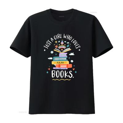Just A Girl Who Loves Books S For Bookworm T Shirt Vintage Washed Slightly Casual Soft Unisex Fashion Versatile Comfortable
