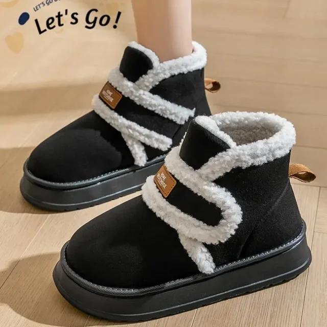 Women's Snow Boots 2025 New Winter Plush Anti Slip Warm Cotton Shoes Thick Soles Prevent Cold Increase Height Outdoor Snow Boots