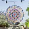 3D Mandala Flower Wind Chime Vibrant Metal Kinetic Hanging Sculpture Colorful Petal Design for Indoor Outdoor Garden Decor Room Decoration