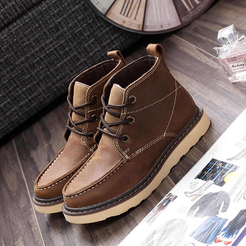 

Кожаные женские ботинки Ботинки Martin Высокие женские ботинки Короткие ботинки из коровьей кожи Ботинки в стиле ретро Ботинки в стиле локомотива Мужские ботинки 45