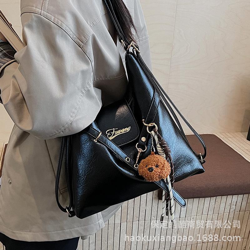 Retro commuter tote bag women's large capacity 2025 new autumn and winter versatile shoulder bag casual multi-functional backpack