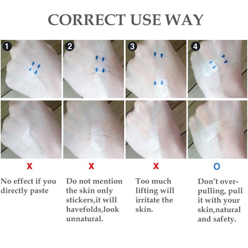 Fita adesiva de maquiagem facial em V à prova d'água invisível respirável adesivo facial para levantar o queixo