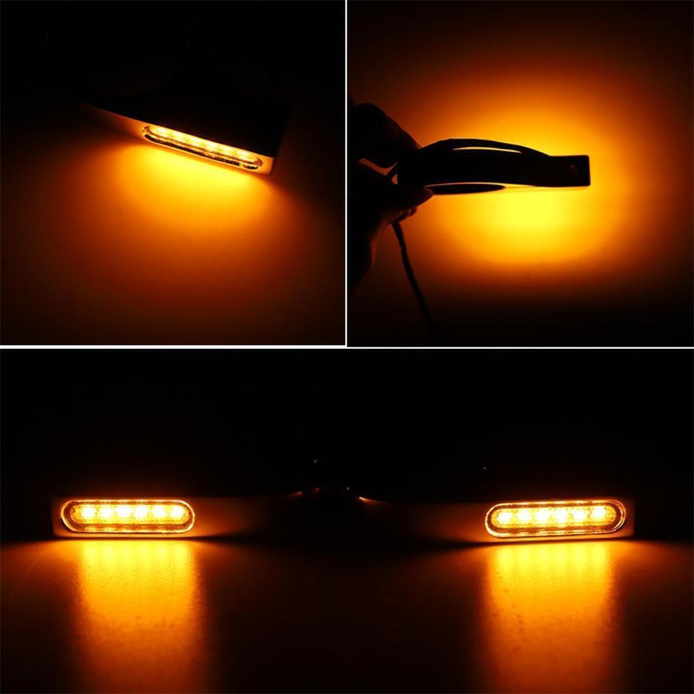 Motorcycle LED Turn Signal - 12V - 2x For 39-41mm Fork Mount Clamp DRL