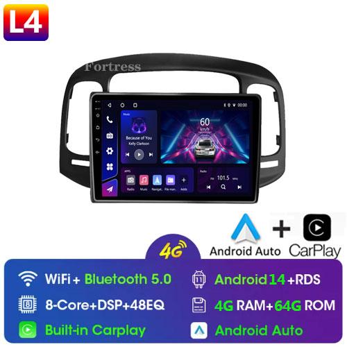 8G 128G Car Radio Android Auto Carplay For Hyundai Accent 2008 -2011Multimedia Qled Screen Stereo Autoradio GPS Navigation Wifi