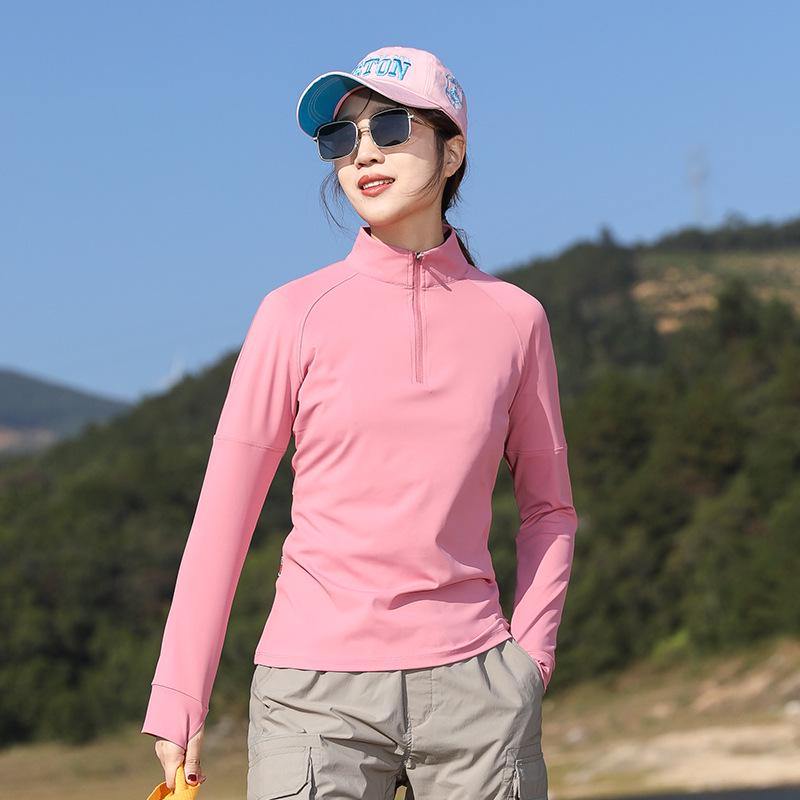 Women's Quick-Dry Outdoor Long-Sleeve T-Shirt: Sweat-Absorbent, Breathable, Sun Protection - Ideal for Hiking, Mountaineering & Sports In Autumn