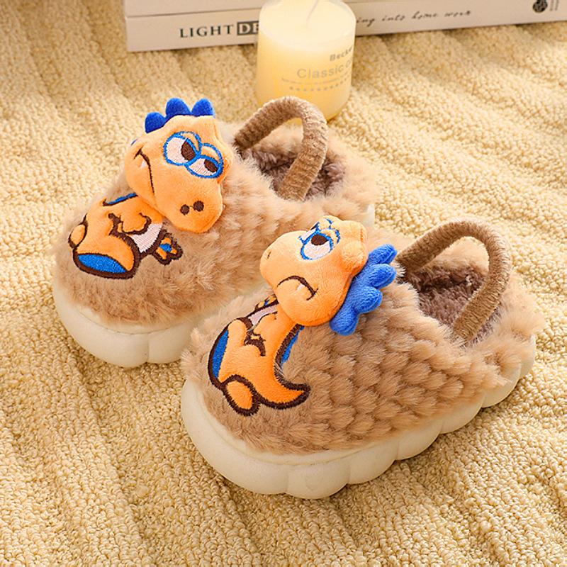 

Cartoon children s cotton slippers autumn and winter men s and women s same fluffy slippers cotton shoes warm and non-slip indoor home slippers 32-33