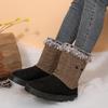 Fashion Fashion Knitted Tassel Snow Boots Women 2025 Winter Comfort Flat Heel Fur Ankle Boots For Woman Short Plush Non Slip Furry Shoes