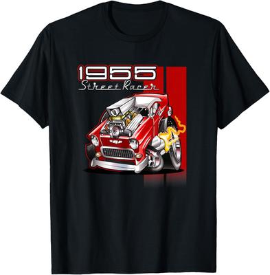 1955 Hot Rod Street Racer Vintage 50s Tooned T-Shirt