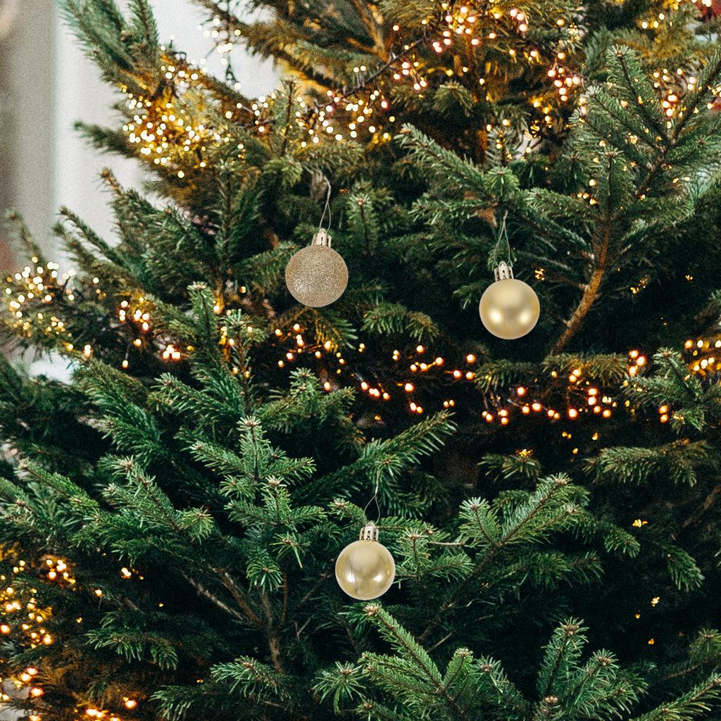 36Pcs Christmas Tree Ball Ornaments PVC Sparkling Finish Easy to Hang Xmas Party Supplies Decor Xmas Tree Balls