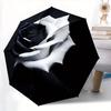 1 Stück Gotische Blume Schwarz-Weiß-Rosen-Regenschirm - Haushalts-Regenschirm Tragbarer Klappschirm Langlebiger Eisenrahmen, 8 Speichen