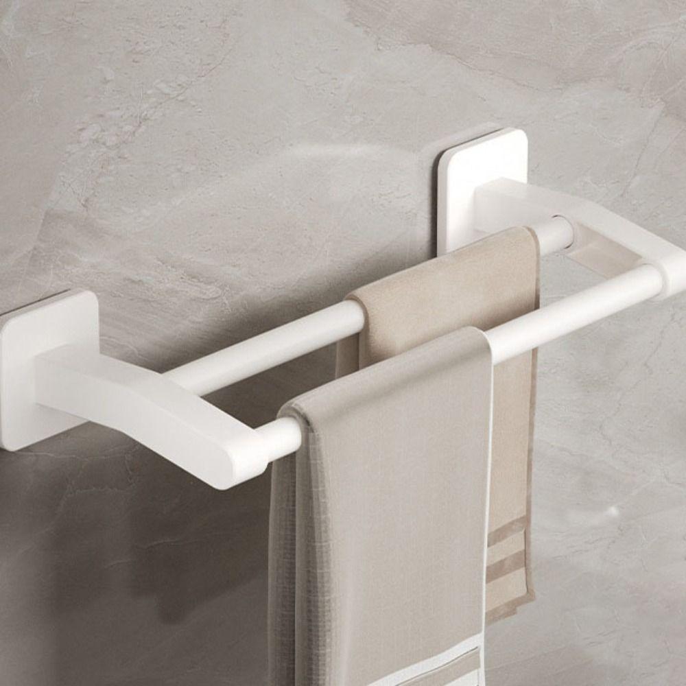 Good Bearing Capacity Towel Rack Rust-proof Wall Shelf Durable No-punch Towel Bar Bathroom Cabinet