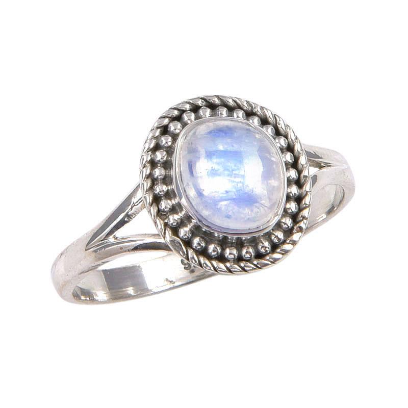 Natural Rainbow Moonstone Gemstone Handmade 925 Sterling Silver Ring S.9.5 w0w88