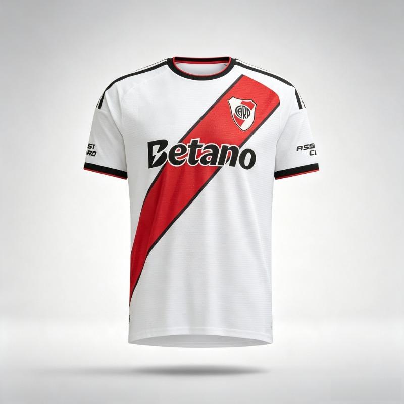 2026 New River Plate 3D Printed Football Jersey Men Summer Sports Oversize T-shirt Breathable Quick Drying Streetwear Clothing