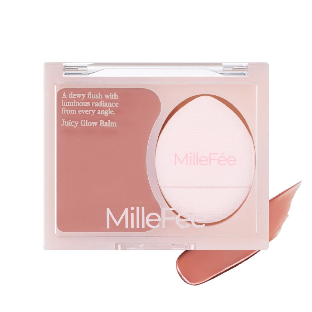 Milfee Juicy Glow Balm Cheek 04 Petal Beige Water Cream Face Color Healthy Highlight Shine Finger Puff Included Mocha Yellow Undertone Transparency