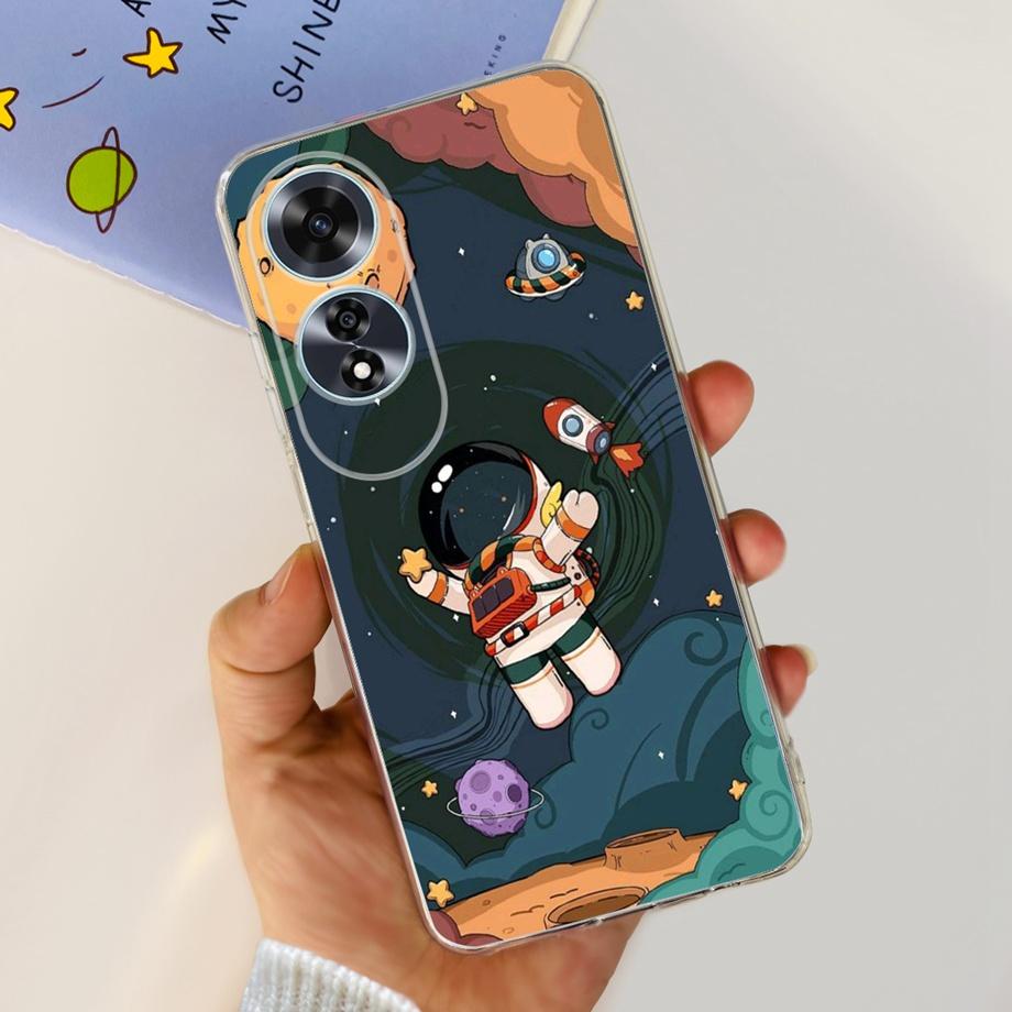 For OPPO A60 Case CPH2631 Phone Coque Transparent Slim Soft Silicone Back Cover oppoA60 A 60 Funda Flower Butterfly Love Heart