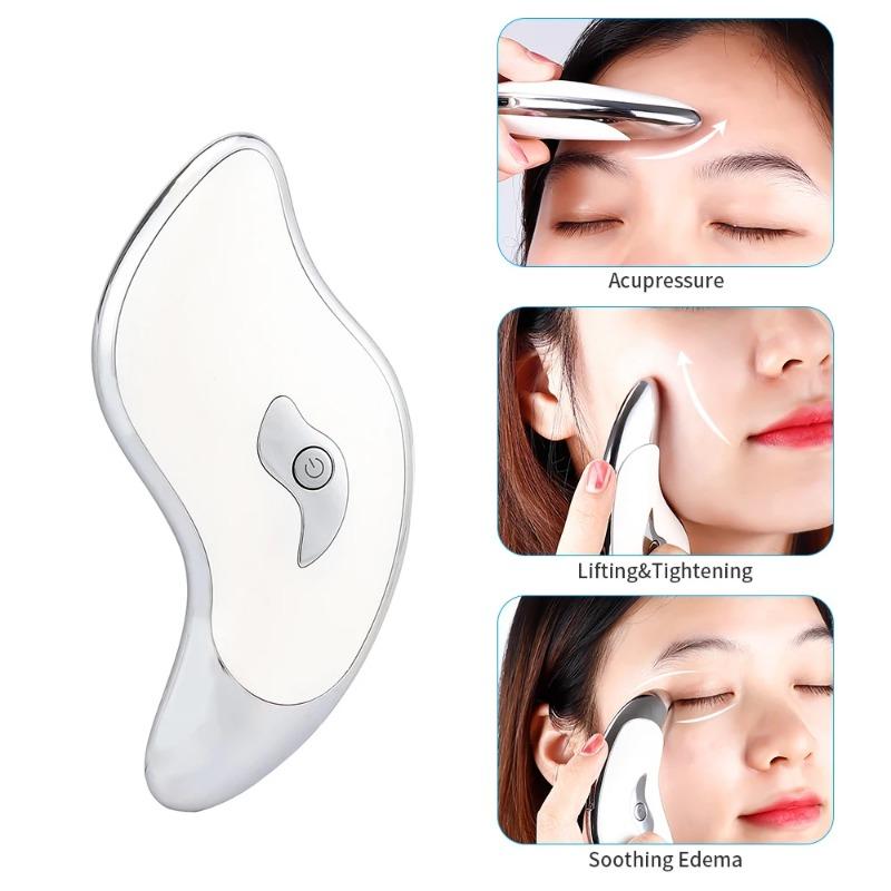 Electric Guasha Vibration Massager Facial Lifting Scraper Board Face Neck Scraping Tool Double Chin Removal Face V-Line Slimming