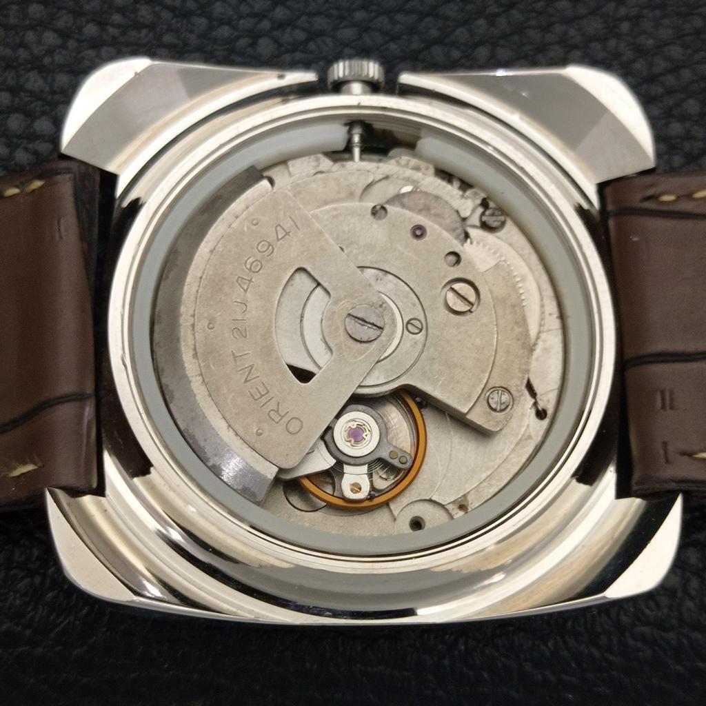 USED ORIENT AUTOMATIC 46941 JAPAN MENS VINTAGE GREEN COLOR DIAL WATCH a702215-5 R123-a702215