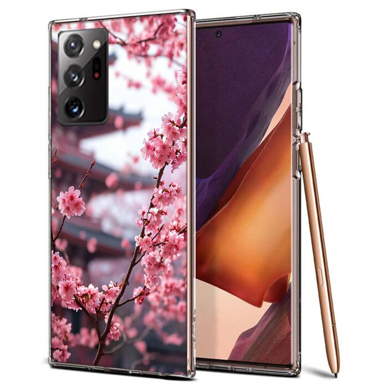 Snowy Peach Blossom Tree in Front of the House Phone Case for Samsung A55 A35 A25 A15 A07 A05S A16 A17 A26 A36 A37 A56 A57 Galax