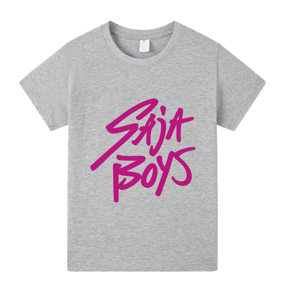 A1205 Kids Boys Girls Sajaboys Kpop Rumi Zoey Mira Print Short Sleeves T-shirt