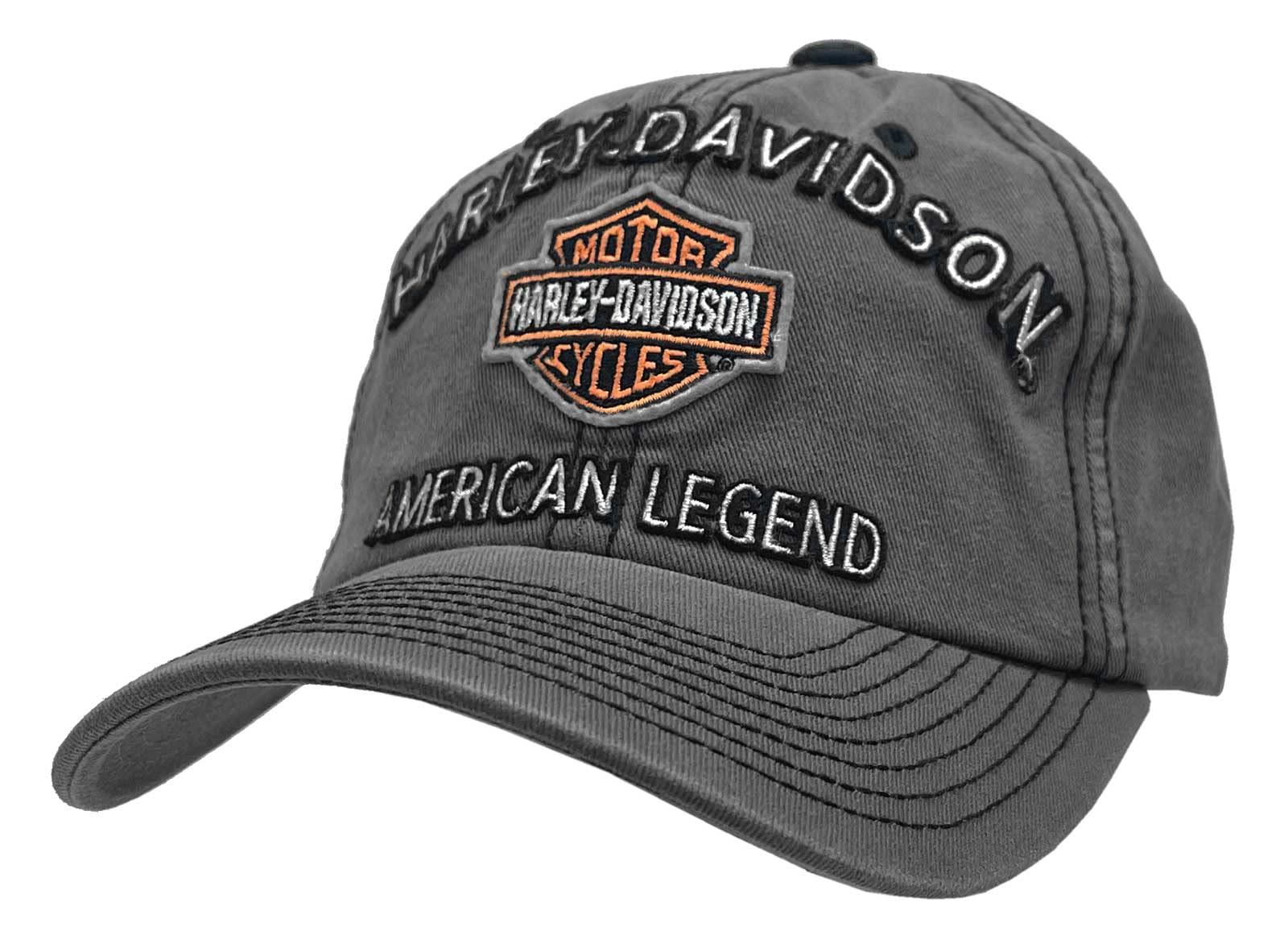 

Embroidered Bar Shield Baseball Charcoal BCC51654 Gray Adjustable Harley-Davidson Men s & Cap,