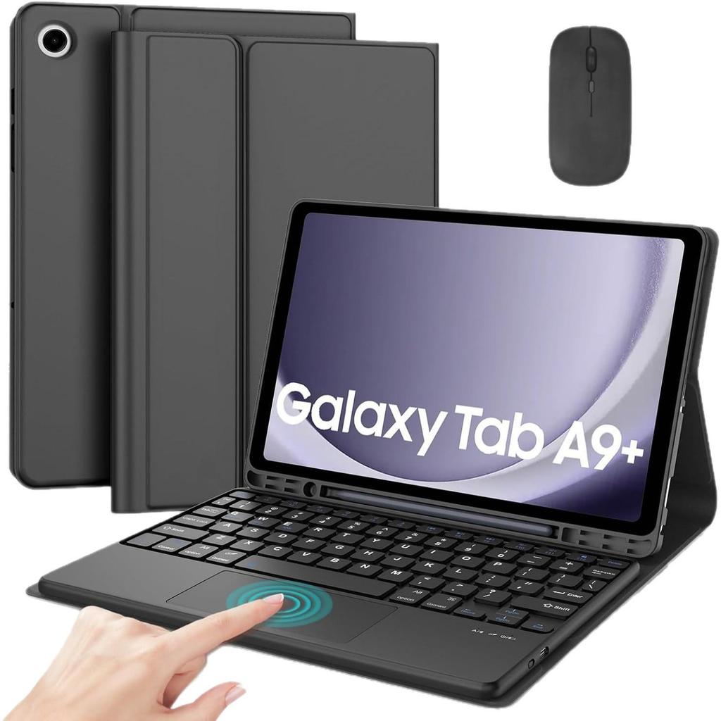 Compatible Samsung A9+ Tablet Case with Touchpad Wireless Bluetooth Keyboard for S10, A11+ Pen Slot FE Shell