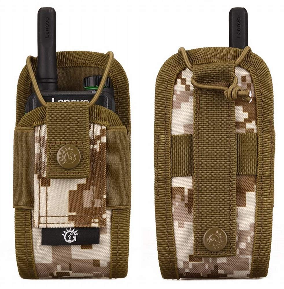 Phoenix Ikki Tactical Outdoor Case Pouch Holder for Handheld Molle System Desert Digital Camouflage Walkie-Talkie Radios, Pouch,