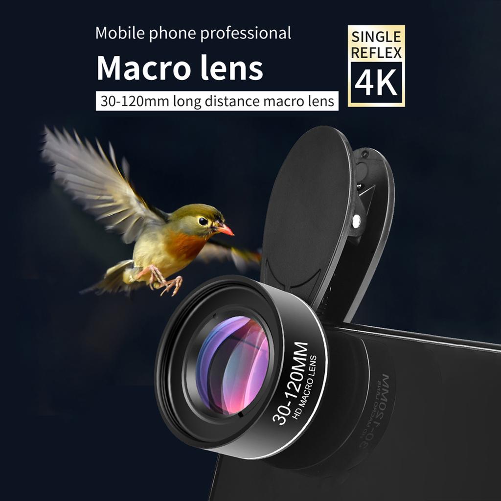 Soczewka Makro do Telefonu Komórkowego 30mm-120mm Soczewka Aparatu Smartfona Bez Zniekształceń ze Skrzynką do Przechowywania Wymienna