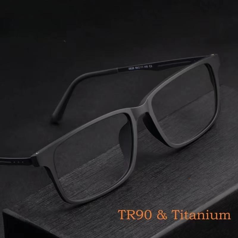 Super Light Titanium Square Glasses Frame Comfortable Rubber Eyewear Optical Prescription Glasses for Men and Women