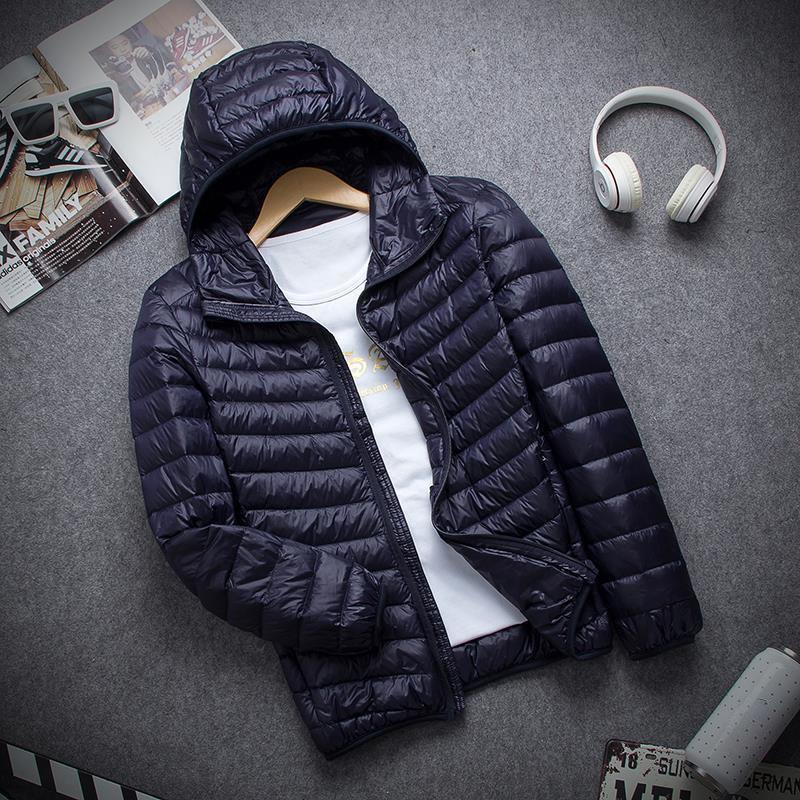 Leichte Daunenbaumwolle Herren Herbst und Winter Baumwolljacke Herren Kurze Dünne Große Jacke für Männer mittleren Alters und ältere Menschen
