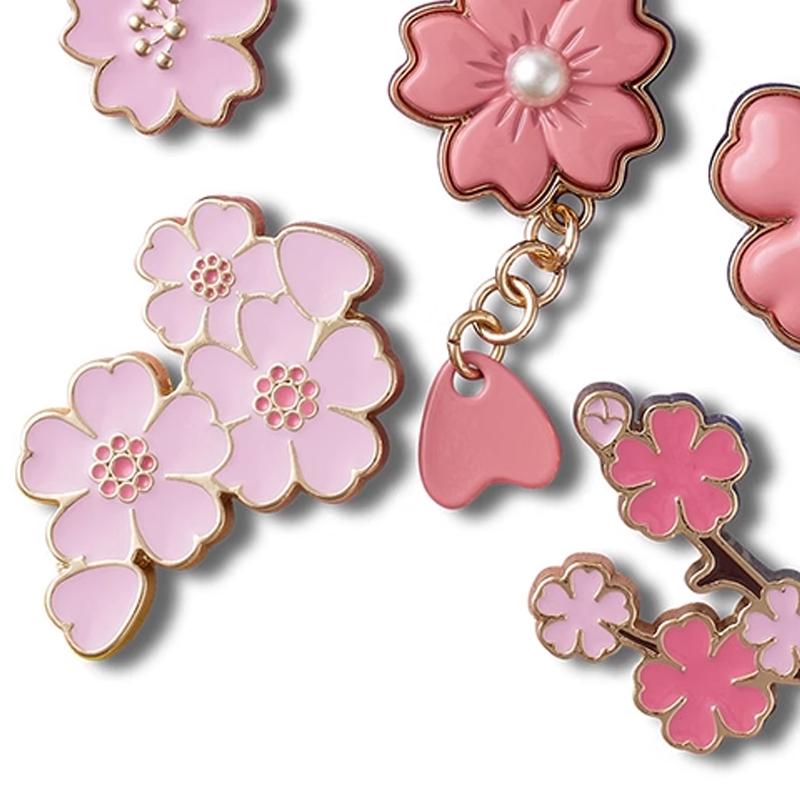 Crocs Smart Star Cherry Blossom Five-Piece Set Zinc Alloy Shoe Accessories Women Accessories Pink 10012962