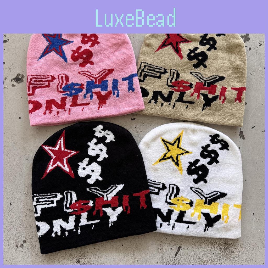 Fashion Knit Hat With Star And Letter Embroidery Design For Seasons Cold