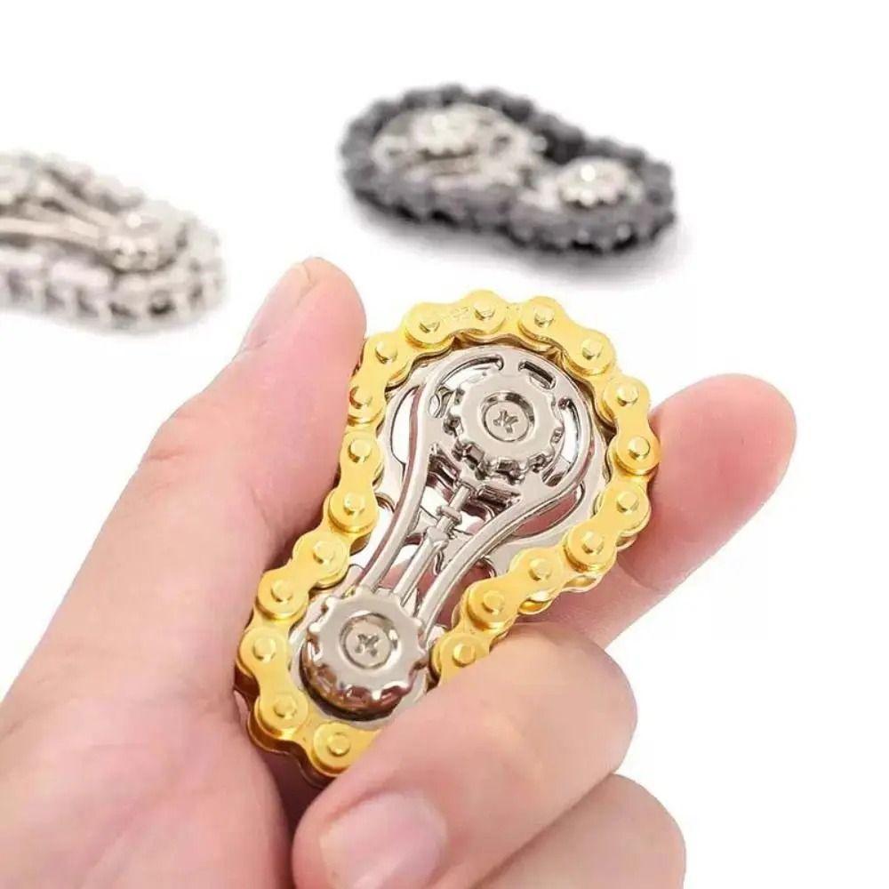 Metal Bike Chain Gear Fidget Spinning Top Wheel Gear Chain Gyroscope  Adult