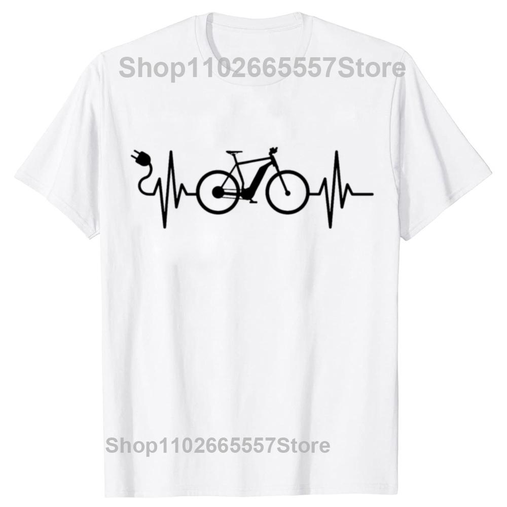 Funny Cycling Electric Bicycle Cyclist EBike Graphic Tshirts Men Womens Fashion Casual 100 Cotton Loose Oversized T Shirt
