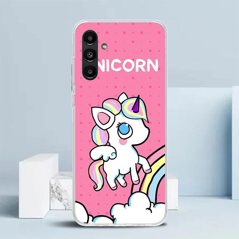 Pink Unicorn Rainbow Phone Case For Samsung Galaxy A17 A37 A57 A16 A15 A14 A13 A56 A55 A54 A53 A36 A35 A34 A33 A26 A25 A24 A23 G