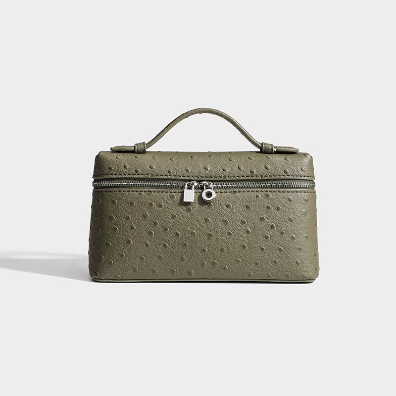 

Лісова зелена ручна жіноча квадратна сумка через плече зі страусиним візерунком Gift Box with Wooden Ball (Hardware with Brand)