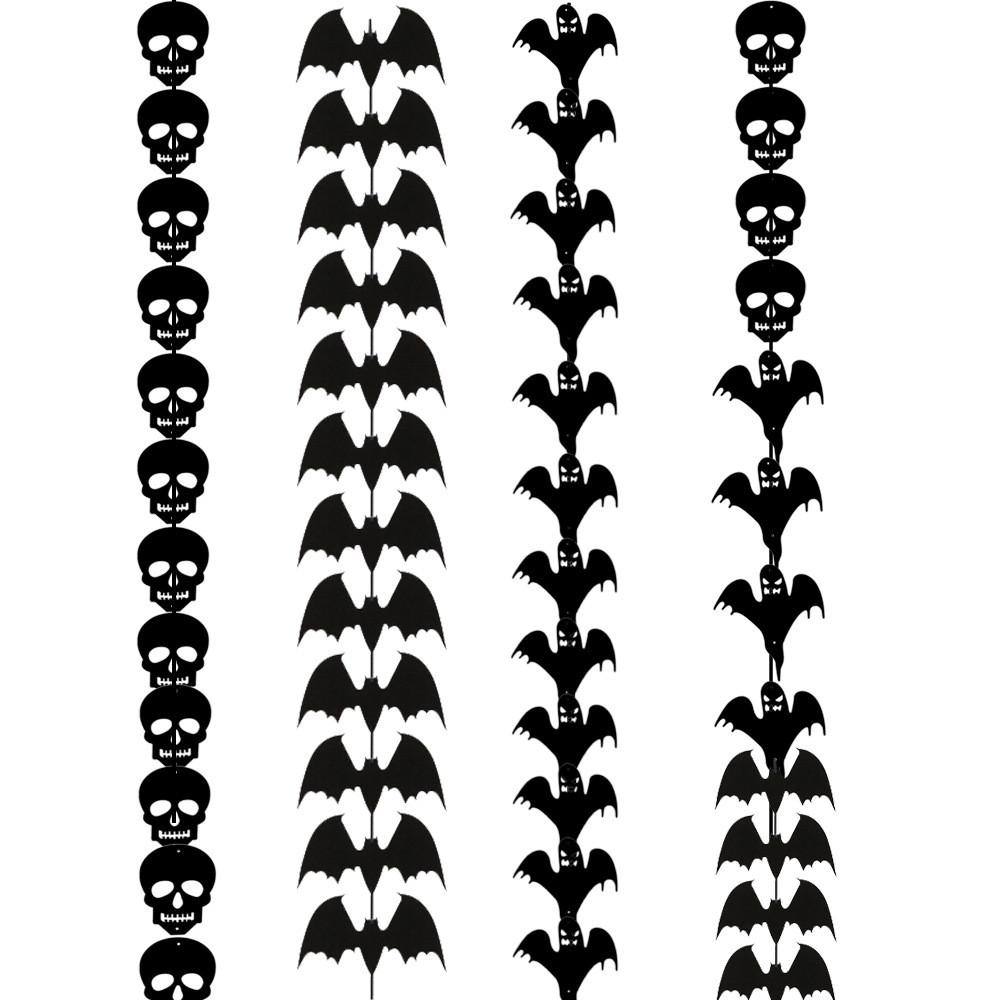 Haunting Halloween Party Decorations With Bat And Skull Garland And Additional Hanging String