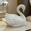 Elegant Swan Figurine 3D Printed White Figurine, Modern Minimalist Statue Decoration, Animal Desktop Sculpture Desk Ornament for Home Office