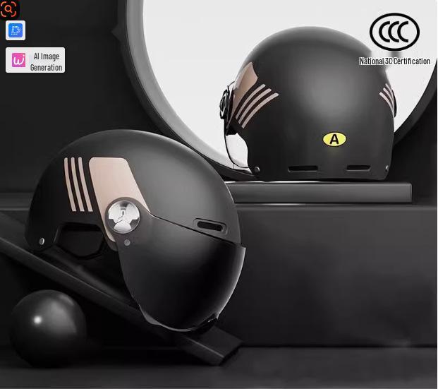 3C Universal Safety Helmet for Electric Scooters & Motorcycles - Summer Half Helmet for Men & Women