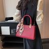 Simple and Atmospheric Handbag for Women, 2026 Commuter Bride Bag, Red Shoulder Crossbody Ste Patterned PU Bag