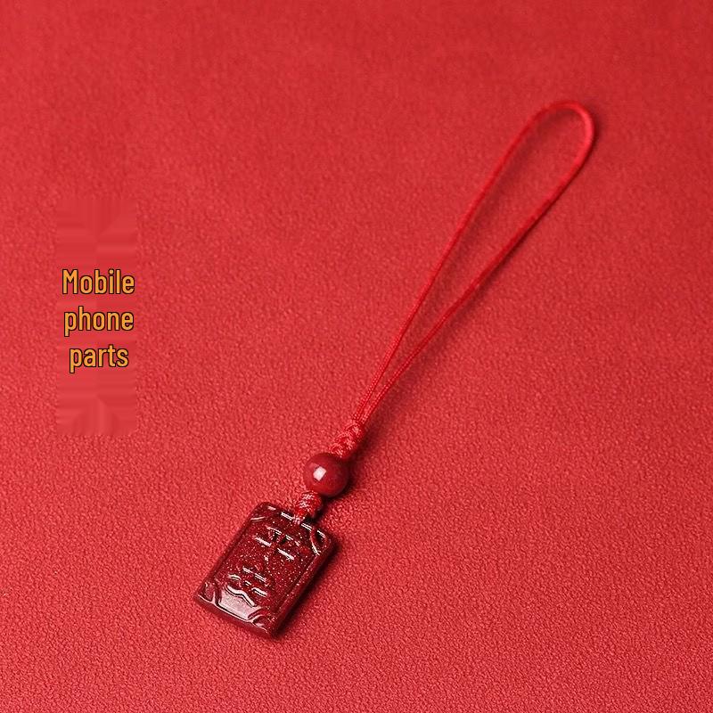 Purple Gold Sand Cinnabar Pendant: Elephant, Lucky Cat, Buddha, and Animals Phone Chain Ornament