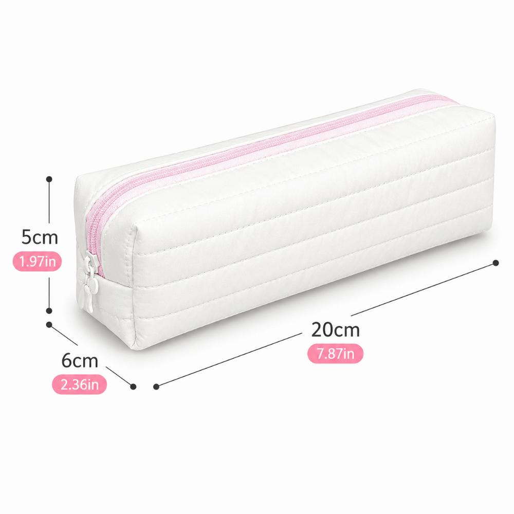 Large-capacity Pencil Case Cream Color Stationery Pouch INS Stationery Storage Bag School Supplies