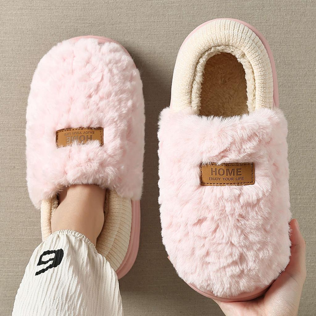 Duoduo Velvet Cotton Slippers Winter Bag and New Indoor Home Thick-soled Non-slip Plush Cotton Shoes
