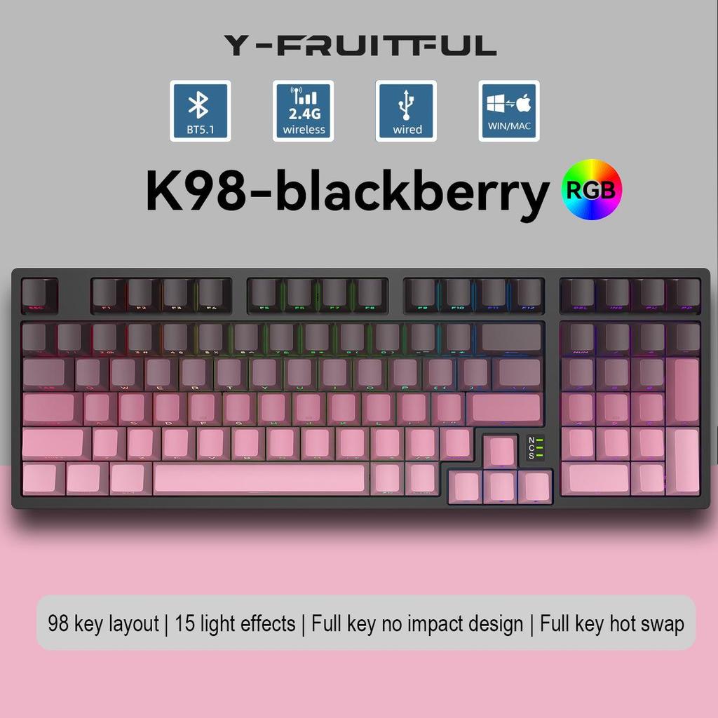 K98 Mechanische Tastatur mit Farbverlauf-Seitengravur - Drei Modi