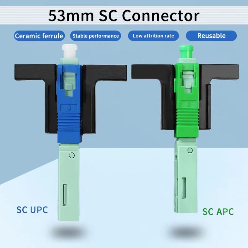 10Pcs Reusable SC UPC Fiber Optic Quick Connector Embedded Single-Mode Connector  Telecommunication