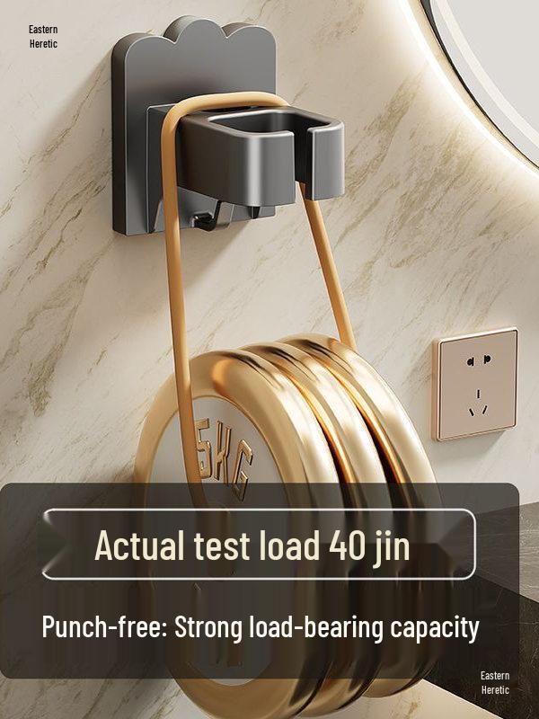 Wall-Mounted Hair Dryer Holder with Shelf